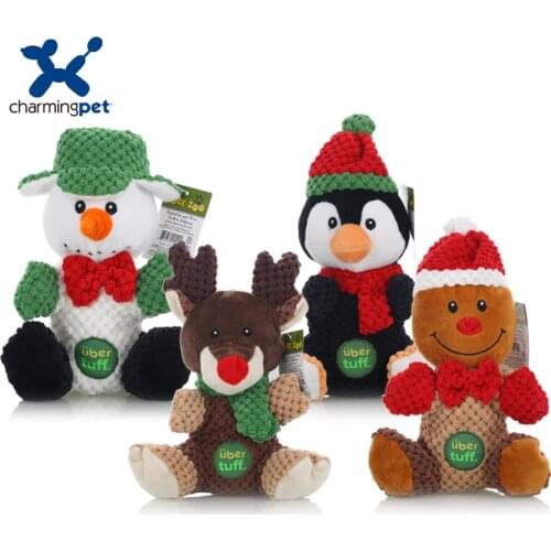 Charmingpet pet dog dog toys penguin reindeer Snowman pet toys pet training Squeak Toys