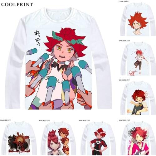 Coolprint Nagumo Haruya T Shirt Inazuma Eleven Prominence Captain Men T-shirt Casual Vintage TShirt Printed Long Sleeve Shirts