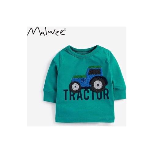 Childrens Clothing Baby Boys Long-sleeved Cartoon T-shirt 2021 Spring Autumn Boys' T-shirt Car Pattern T-shirt Bottoming Tops