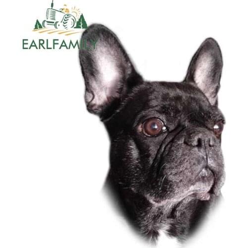 EARLFAMILY 13cm French Bulldog Car Sticker Cute Pet Dog Decal Bicycle Laptop Skateboard Graphics 3D Car Styling Accessories
