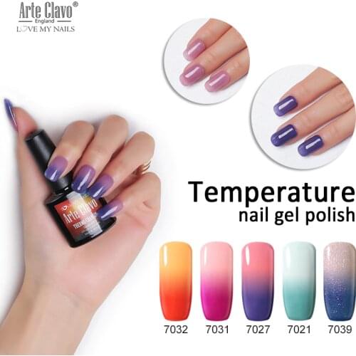Arte Clavo 10ml Temperature Change Color Soak Off Gel Nail Lacquers Long Lasting Thermo UV Gel Hybrid Nail Gel Varnish Nail Art