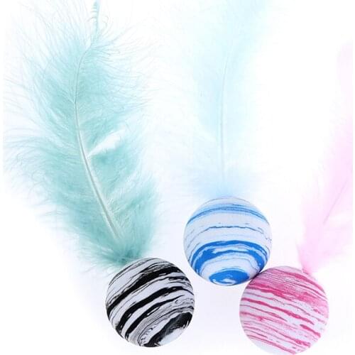 Cat Toy Star Ball Plus Feather EVA Light Foam Ball Throwing Funny Interactive