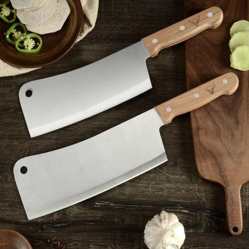 Chinese Cleaver Vegetable Knife 9 inch 10 inch Full Tang Kitchen Knife Stainless Steel Chopper butcher Cutting Slicing Knife