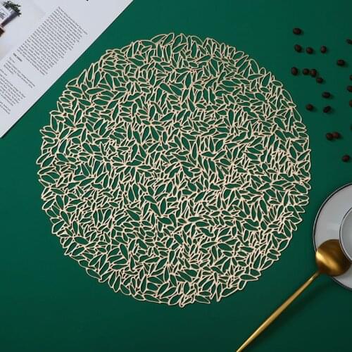 Round PVC Hollow Placemat Anti-scalding Heat Insulation Table Bowl Mat For Hotel Restaurant Kitchen Dining Decor Table Mats