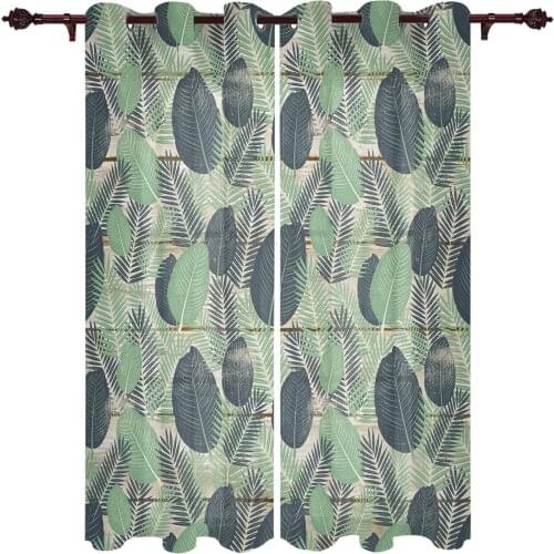 Summer Leaves Vintage Wooden Board Curtains for Bedroom Kids Room Living Room Window Curtain Luxury Curtains for Kitchen