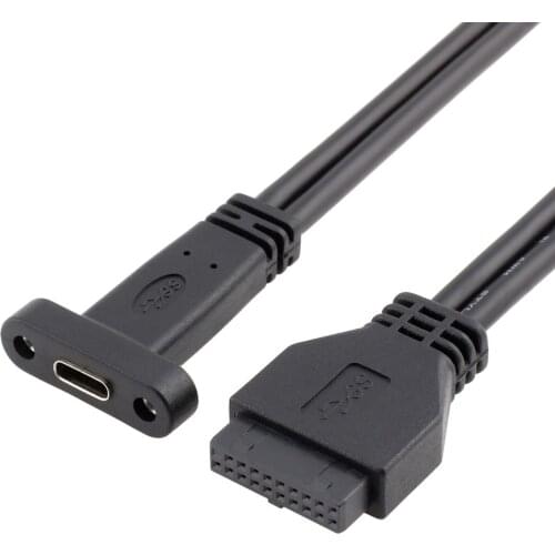 Motherboard 20pin USB header Female to USB 3.1 Type-C Cable 19 PIN USB3.0 to USB-C Adapter Card PCI-e Long profile Bracket