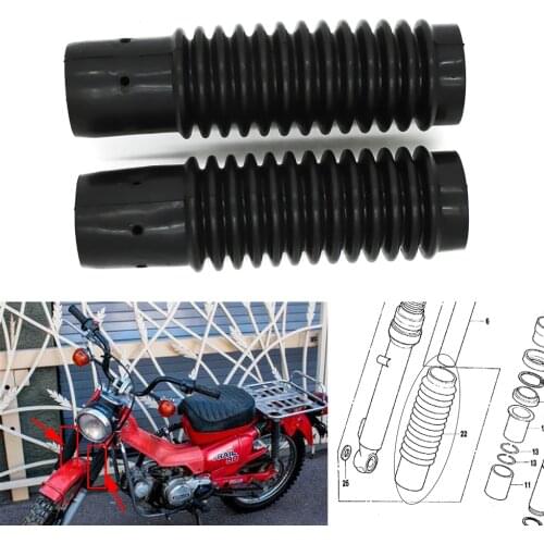 Motorcycle Fork Boots Gaiters Shock Absorber Cover Boot Set For Honda S90 CT 90 110 CB 125 Trail Replace 51611-459-880