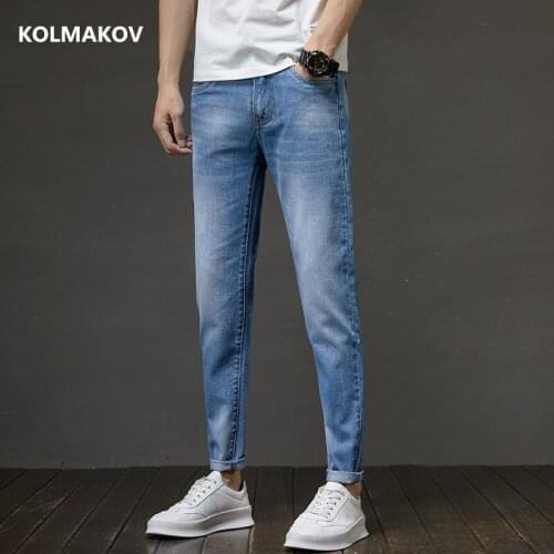 2021 new arrival four seasons jeans men fashion elasticity mens jeans male Slim fit cotton jeans Long Trousers. size 28-36