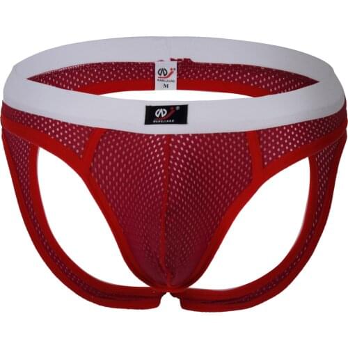 Sexy Gay Underwear Men Transparent Jockstrap String Homme Slip Sexy Erotic Homens Mens Thongs And G Strings Cueca Gay 1PCS