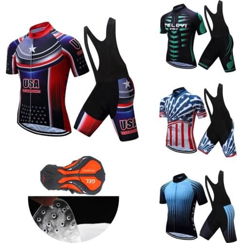 Mens Summer Lycra Road BIke Jersey Set Pro BIB Gel Shorts 2021 Cycling Clothing MTB Dress Male Suit Bicycle Clothes Uniform Kit