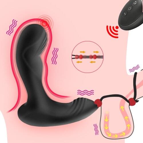 Male Prostate Massage Vibrator Anal Plug Delay Ejaculation Ring Sex Toys for Men Penis Ring Wireless Remote Control Butt Plug