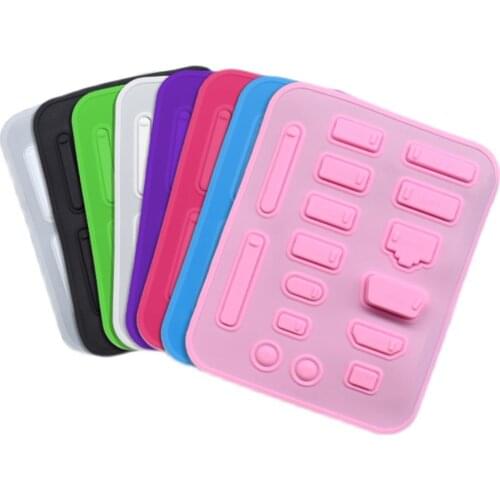 Laptop Dust Plug Set 16pcs/set Silicone Dustproof Cover for USB HDMI Network Port VGA Rubber Plug Protector Desk Set