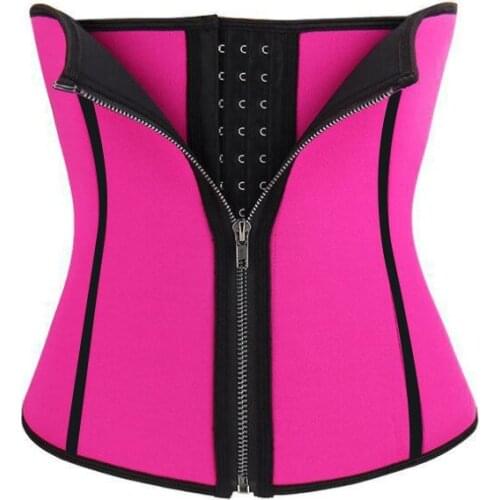Neoprene Waist Trainer Corset Zip Up Hooks Eyes Bustier Underbust Corselet Gym Sports Gorset Waist Slimming Cincher Belt Korsett