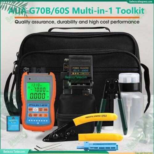 Optic Fiber ToolKit AUA-G70B OPM Cleaver AUA-60S CFS-2 Fiber Stripper Optic Fiber Power Meter FTTH Fiber Optic Splice ToolKit
