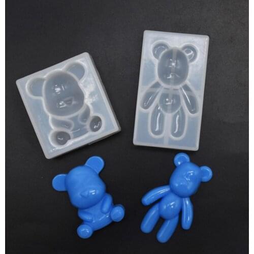Cute Cartoon Silicone Bear Shape Animals UV Molds For Resin Jewelry DIY Mold Resin Molds Kids Toys Key Chain Wedding Party
