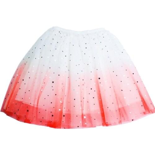 Princess Girl Dance Skirt Solid School Girls Gradient Skirts Sequined pettiskirt Tutus Children Baby Toddler Ballet Tutu