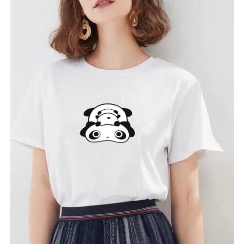 Summer Women T-Shirts 2020 New Harajuku Kawaii Panda Print Cartoon T Shirt Casual Short Sleeve O-neck Cute Tops Tee Shirt Femme