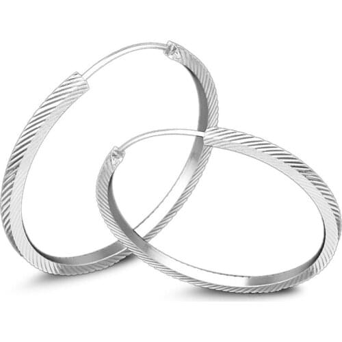 KOFSAC Charm 925 Sterling Silver Earrings Fashion Jewelry Simple Geometric Round Earrings For Women Romantic Party Engagement