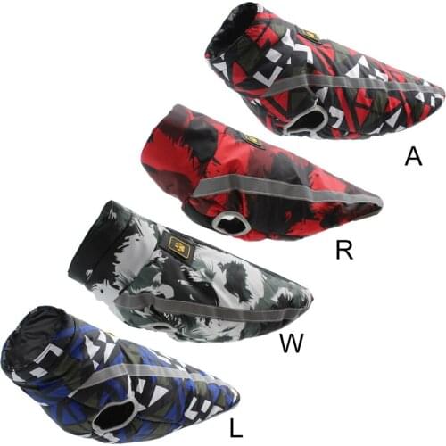 Winter Warm Pet Clothing Colorful Reflective Dog Coat Waterproof Jacket Fleece Vest Thicken Coat for Small Medium Large Dogs