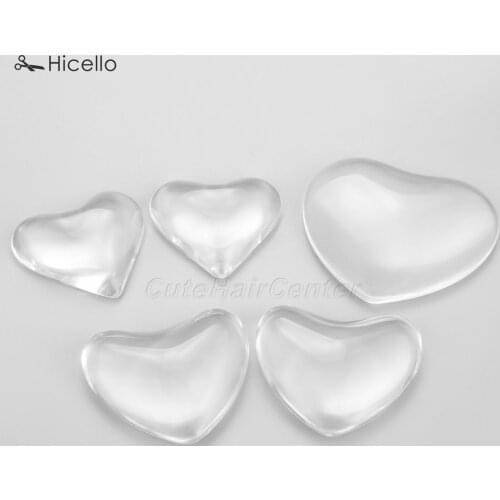1 set Heart clear glass dome cabochon Flat Back 40mm/45mm/63mm DIY Craft Cameo pendant Jewelry making sewing accessory Hicello