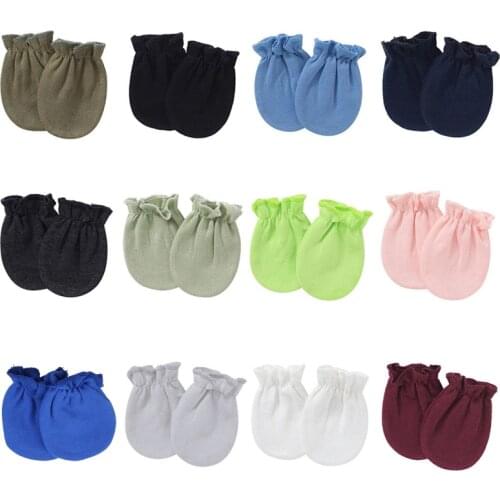 1 Pair Baby Anti-scratch Soft Cotton Gloves Newborn Handguard Mittens Infants Supplies Shower Gifts