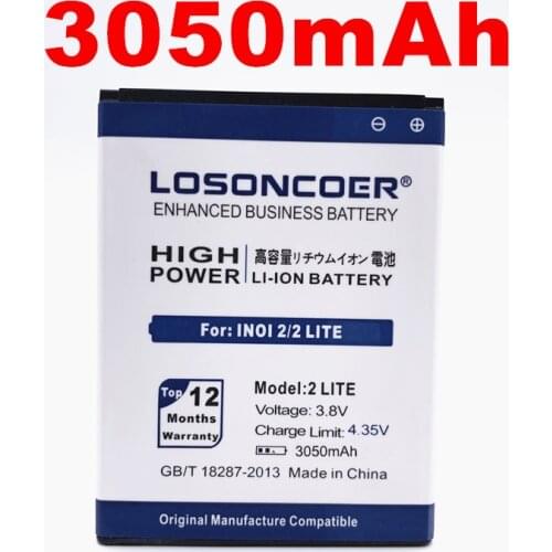 100% Original LOSONCOER 3050/3100mAh NEW 2 LITE Battery For INOI 2 Lite INOi 2 / 2 Lite 2019 Replacement Li-ion Phone Battery