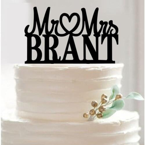 100pcs/lot Creative MR&MRS BRANT design wedding cake inserted card Wedding Cake Topper Party Cake Decorations