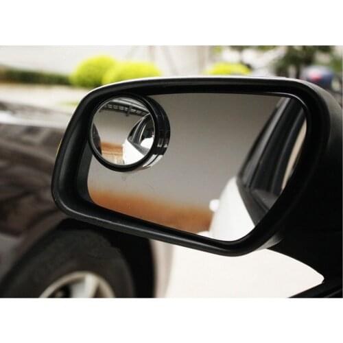 2Pcs Car Mirror Convex Mirror Blind Spot Auto Rearview Mirror 360 Degree Wide Angle Vehicle Parking Rimless Mirrors Black