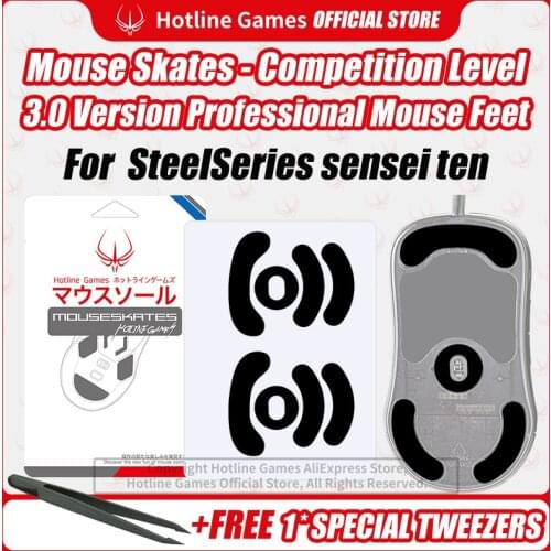 Hotline Games 3.0Competition Level Mouse Skates MouseFeet Pad Replacement Feet for SteelSeries Sensei Ten 0.28mm/0.7mm Thickness