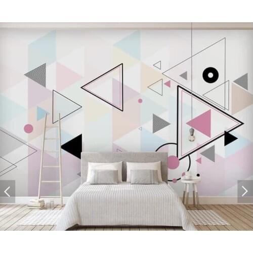 Abstract 3D Triangle Wallpaper Kids Bedroom Wall Mural Art Wall Decor Wall Paper Roll Contact Paper Wallpapers Home Improvement