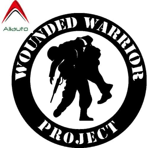 Aliauto Personality Custom Car Sticker Wounded Warrior Project Vinyl Anti-UV Reflective Decal Accessories Black Silver,17cm*17cm