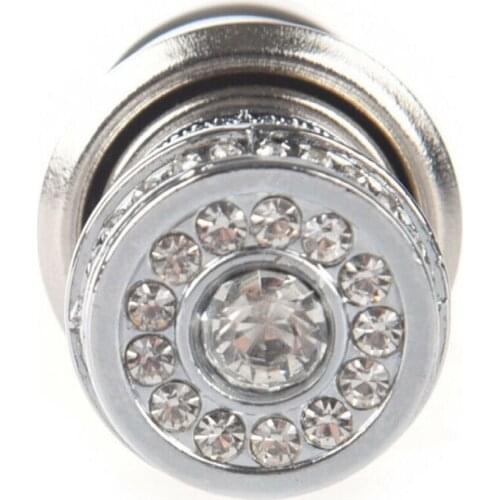 1pc Car Lighter Rhinestone Tobacco 12V Auto Car Ignition Silver Socket 1.9x1.1Inches