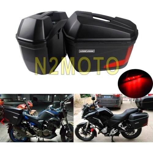 23L Storage Box Side Cases Full Bracket With LED Lamp Side Pannier Cargo for Honda Triumph BMW R1200 F800 Yamaha Suzuki