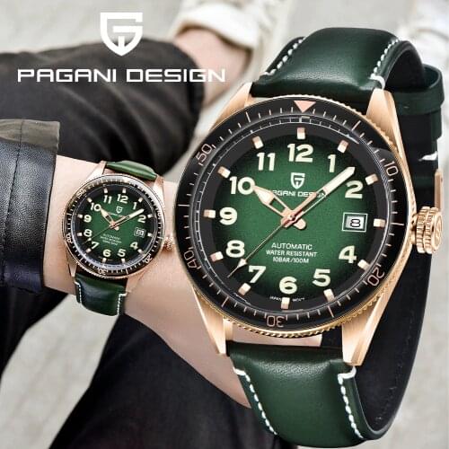 PAGANI Design Mens Mechanical Watch Automatic Date Top Brand Luxury Wristwatch Mens Leather Wristband Waterproof Wristwatches