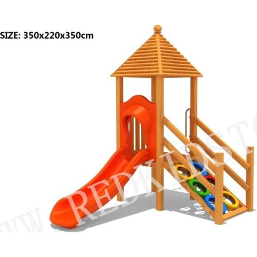 Exported to Maldives Anti-rot Small Sized Wooden Playground HZ-9907A