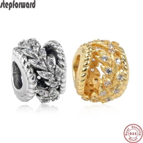 Good Quality New Arrival Popular 925 Sterling Silver Dazzling Grain Swirls Charm for European famous bracelet