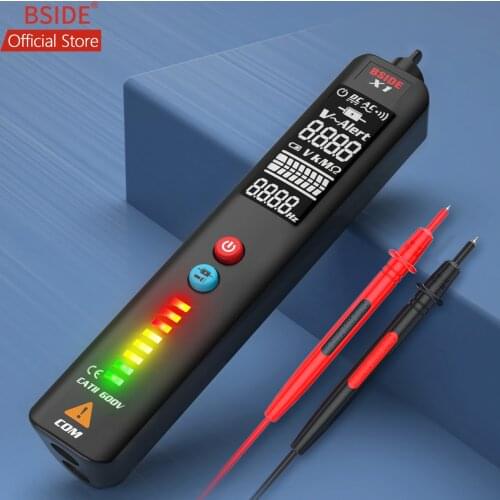 BSIDE Voltage Indicator 2.4’‘LCD Non contact Live wire Detector Tester Electric Pen Voltmeter Multimeter NCV Continuity Test