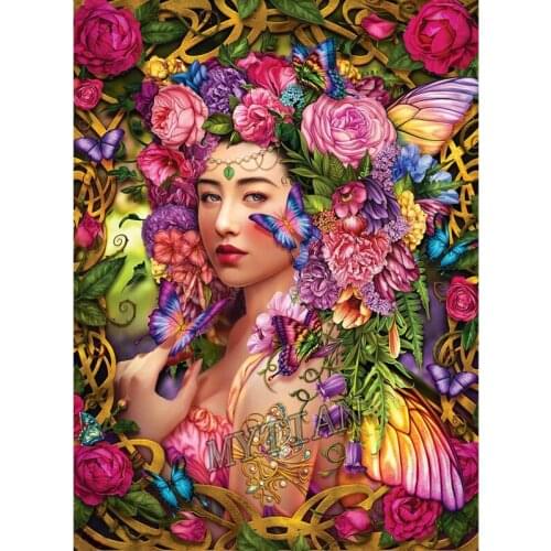 Flower Fairy Full square/round 5D DIY diamond painting Fantasy Woman Embroidery Pattern resin Cross stitch kit mosaic room decor