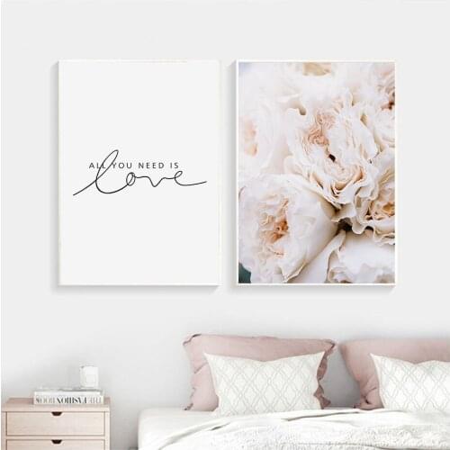 Eonies All You Need is Love Painting Pictures Self-adhesive Wall Stickers Wall Art Prints Poster for Living Room Home Decoration