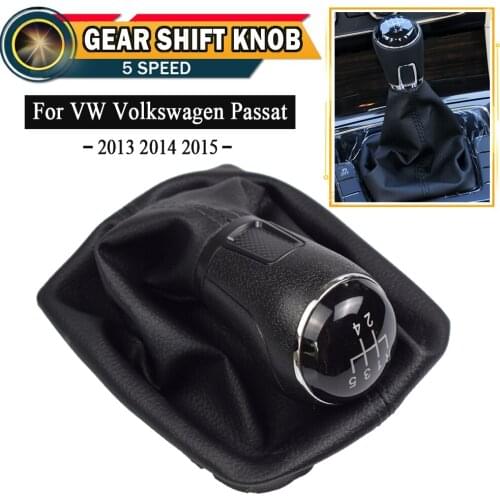 Hot Sale 5 Speed Gear Shift Knob Lever Shifter Gaitor Boot Leather For VW Volkswagen Passat 2013 2014 2015