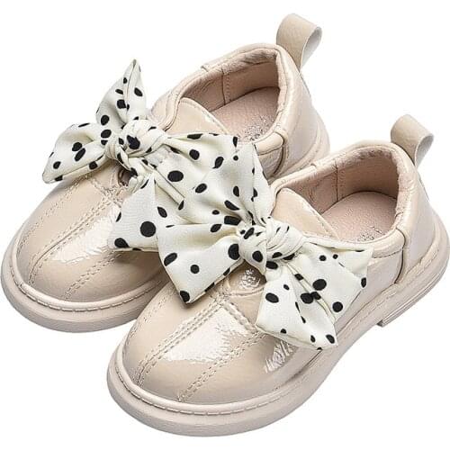 Girls Leather Shoes Sneakers Fashion Casual Bow Flats Princess Dress Uniform School Shoe 2020 New