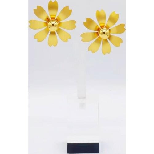 Fashion Gold Color Flower Cluster Clear Crystal Zirconia Earring for Women Jewelry Metal earrings