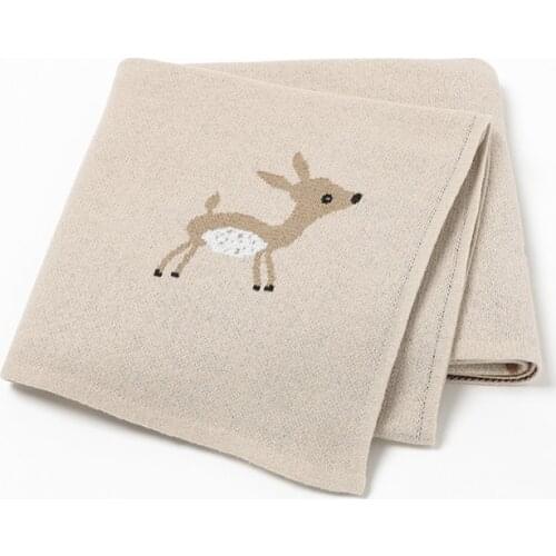 Newborn Baby Blanket 100%Cotton Knit Toddler Girl Bed Cradle Plaid Quilt Cute Sika Deer Unicorn Infant Boy Stroller Wrap Swaddle