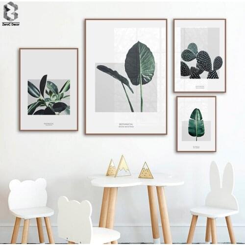 Nordic Plant Tropical Leaf Cactus Modern Art Canvas Painting Posters And Prints Wall Pictures For Living Room Home Decor
