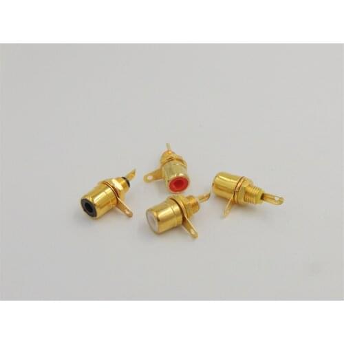 Gold Plated RCA Female Jack Socket Panel Mount Chassis Connectors adapter for Phono HiFi DIY