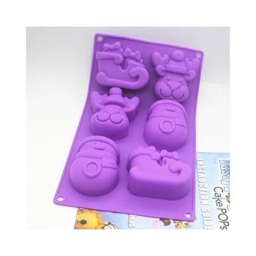 6 Series Christmas Silica Gel Cake Mould Handmade Soap Mould DIY Mould Jelly Pudding