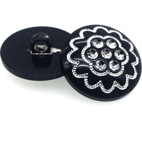 SHINE10PCs Plastic Sewing Buttons Scrapbooking Round Shank Imitation Diamond Costura Botones Decorate AC0011