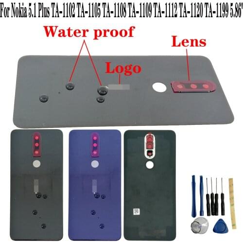Shyueda Orig New For Nokia 5.1 Plus X5 TA-1102 TA-1105 TA-1108 TA-1109 TA-1112 TA-1120 TA-1199 Rear Back Housing Battery Cover