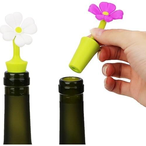 Silicone Flowers Shaped Wine Stoppers Creative Bar Tools Wine Bottle Sealer Cap Wine Beer Champagne Bottle Cork Stopper Plug