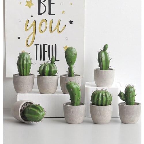 Nordic ins cactus potted green plants home decoration turtle back leaf cactus artificial flower simulation plant FZPJ017